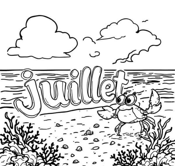 Coloriage Dessiner Juillet pour les enfants