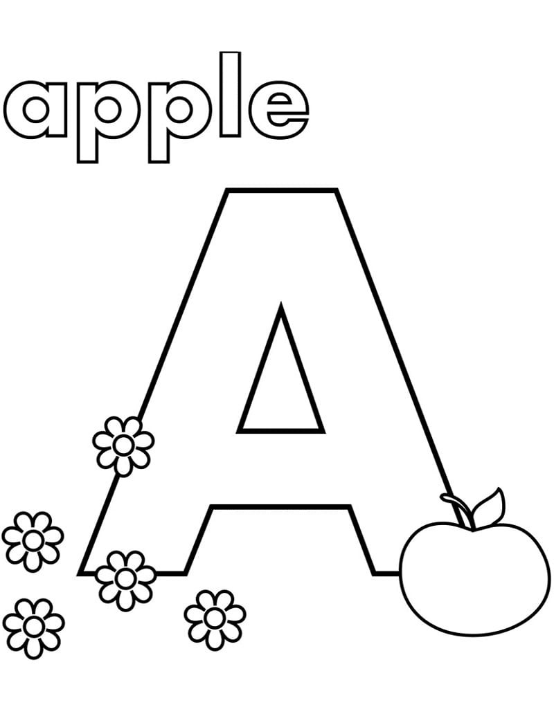 Coloriage Dessiner Lettre A gratuit pour les enfants