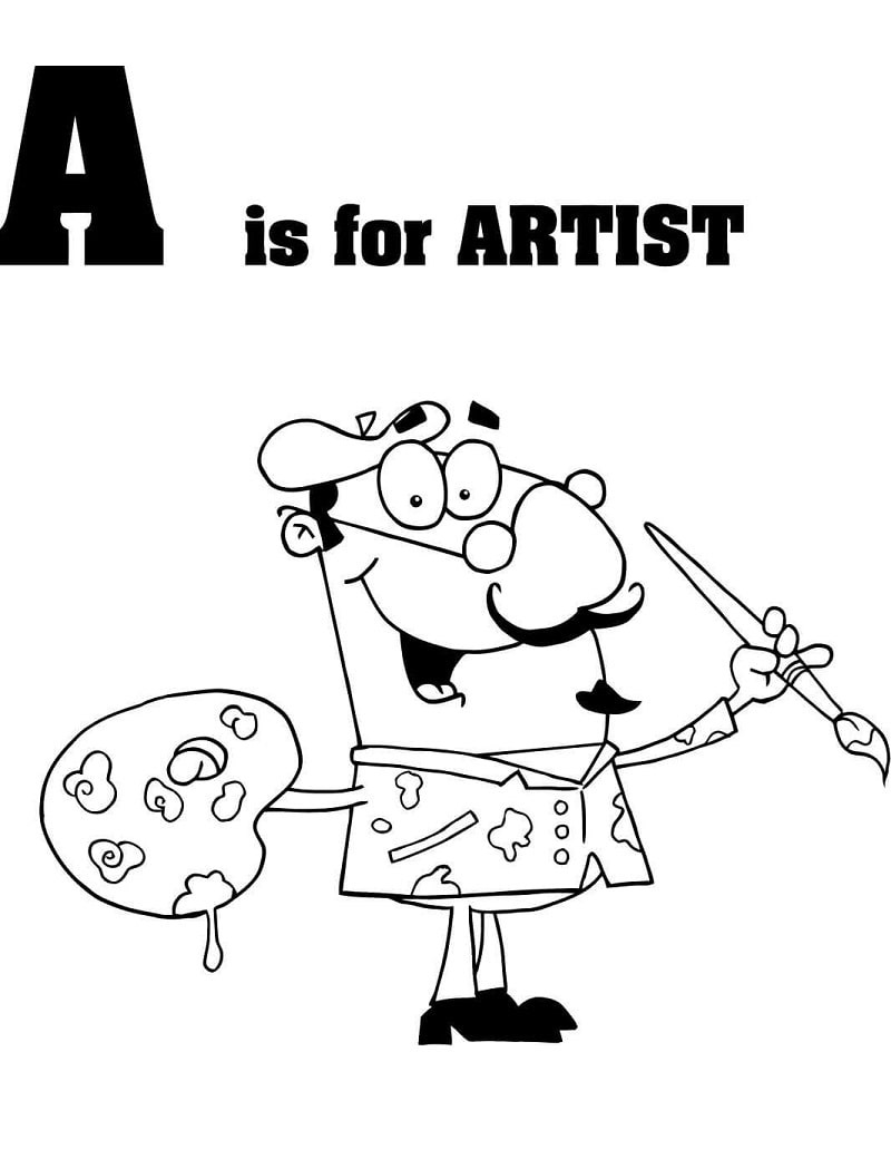 Coloriage Dessiner Lettre A simple