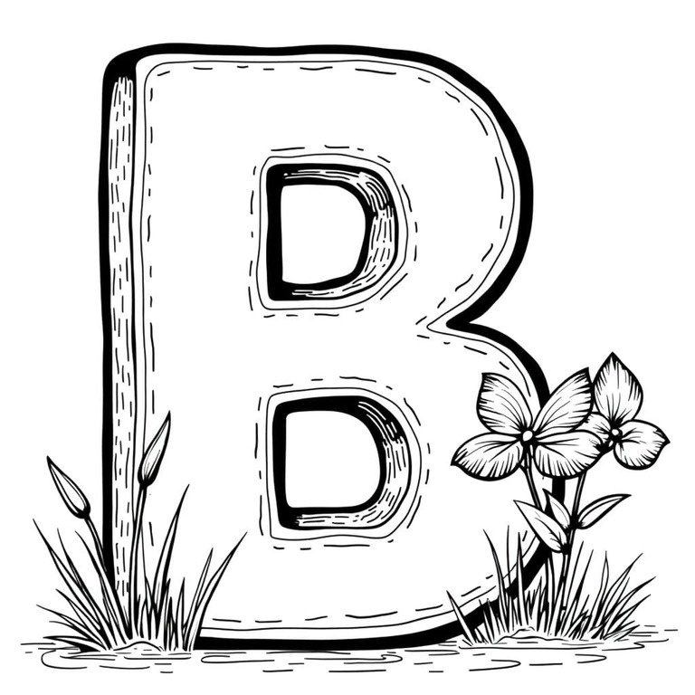 Coloriage Dessiner Lettre B facile