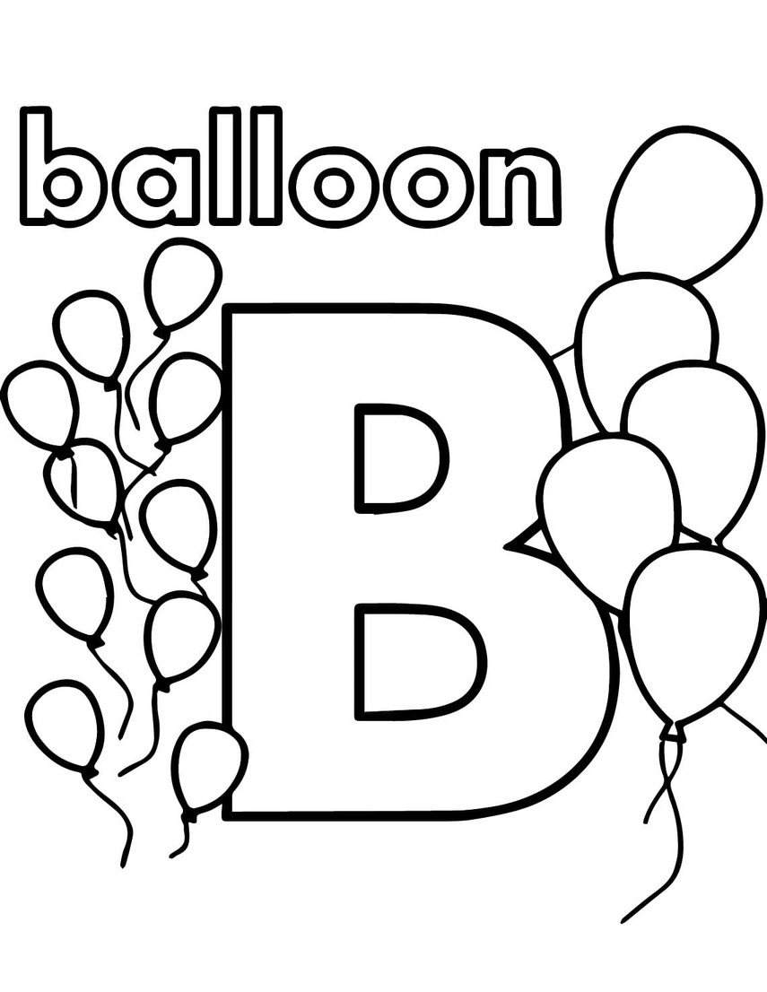 Coloriage Dessiner Lettre B gratuit pour les enfants
