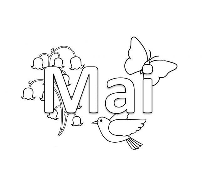 Coloriage Dessiner Mai chez enfant