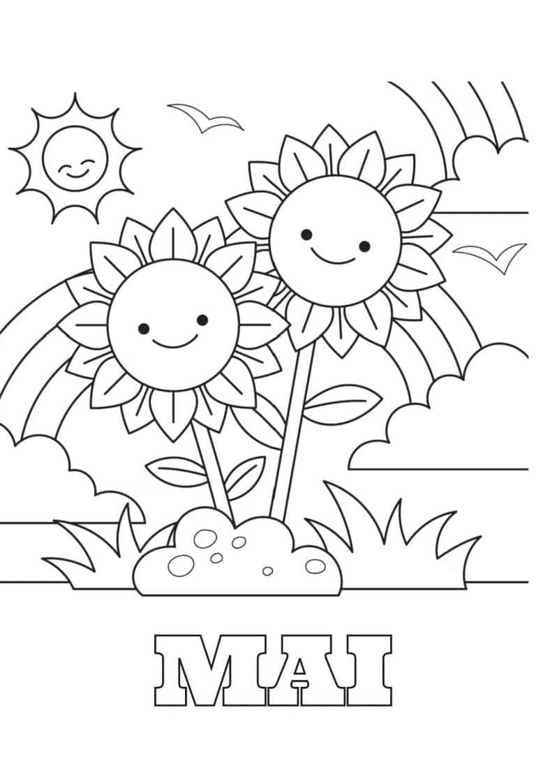 Coloriage Dessiner Mai gratuit pour les enfants