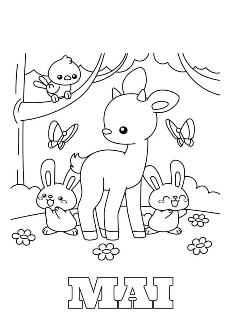 Coloriage Dessiner Mai imprimable pour les enfants