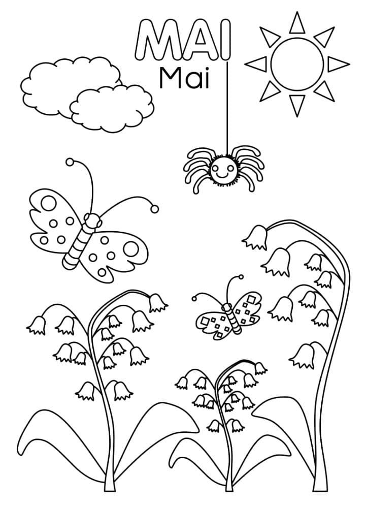 Coloriage Dessiner Mai pour les enfants