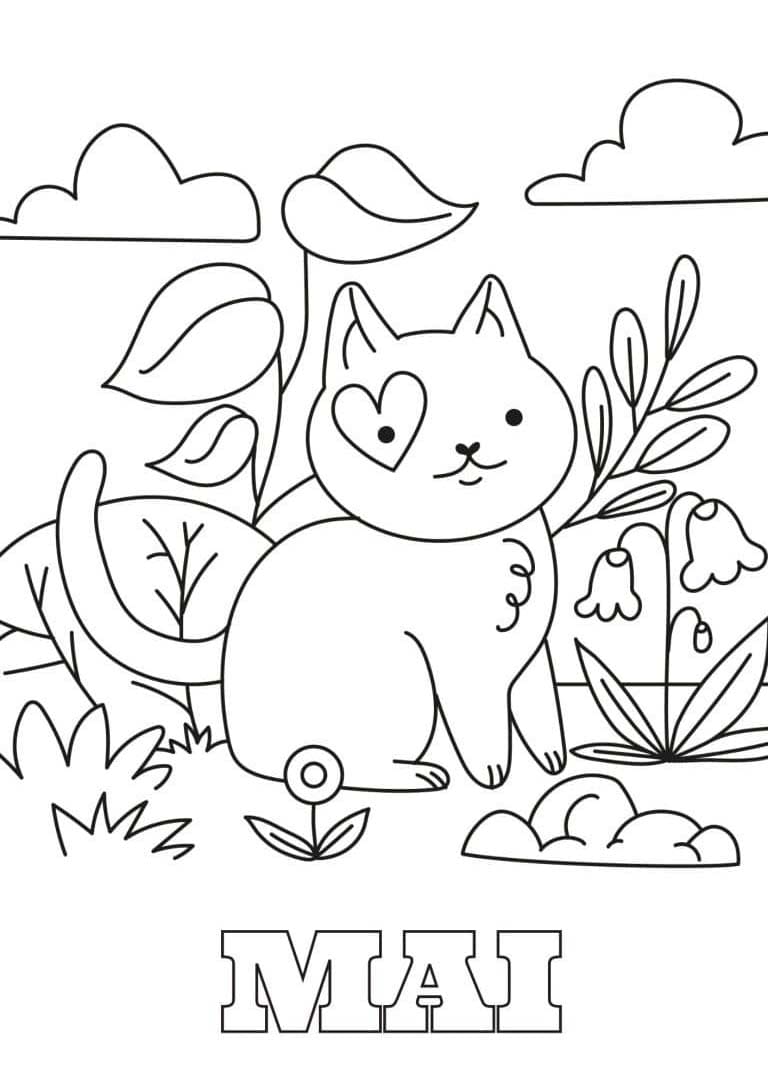 Coloriage Dessiner Mai simple