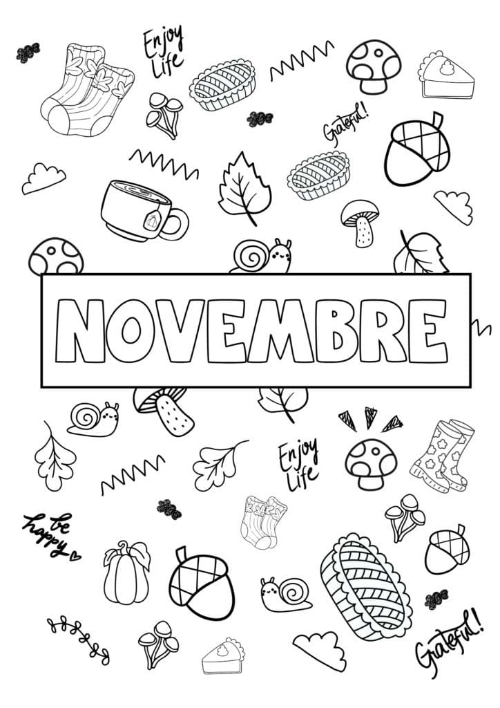 Coloriage Dessiner Novembre basique