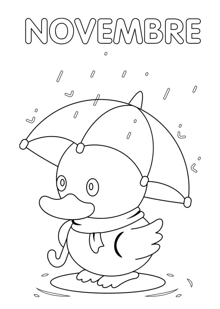 Coloriage Dessiner Novembre gratuit pour les enfants