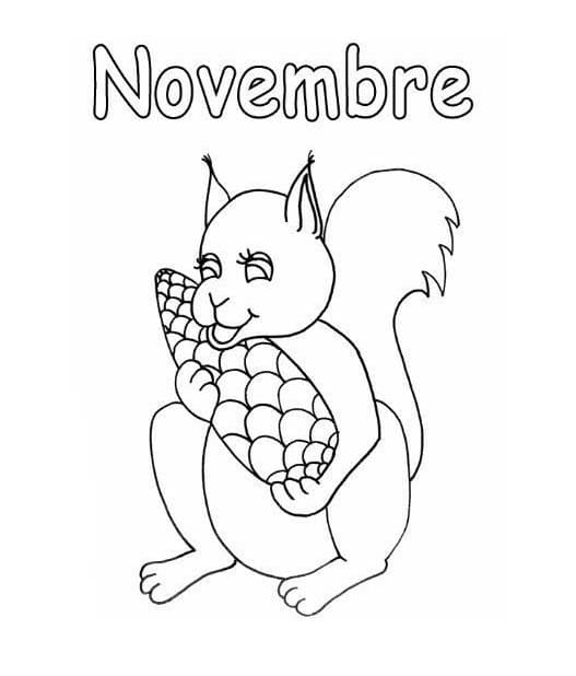 Coloriage Dessiner Novembre imprimable gratuite
