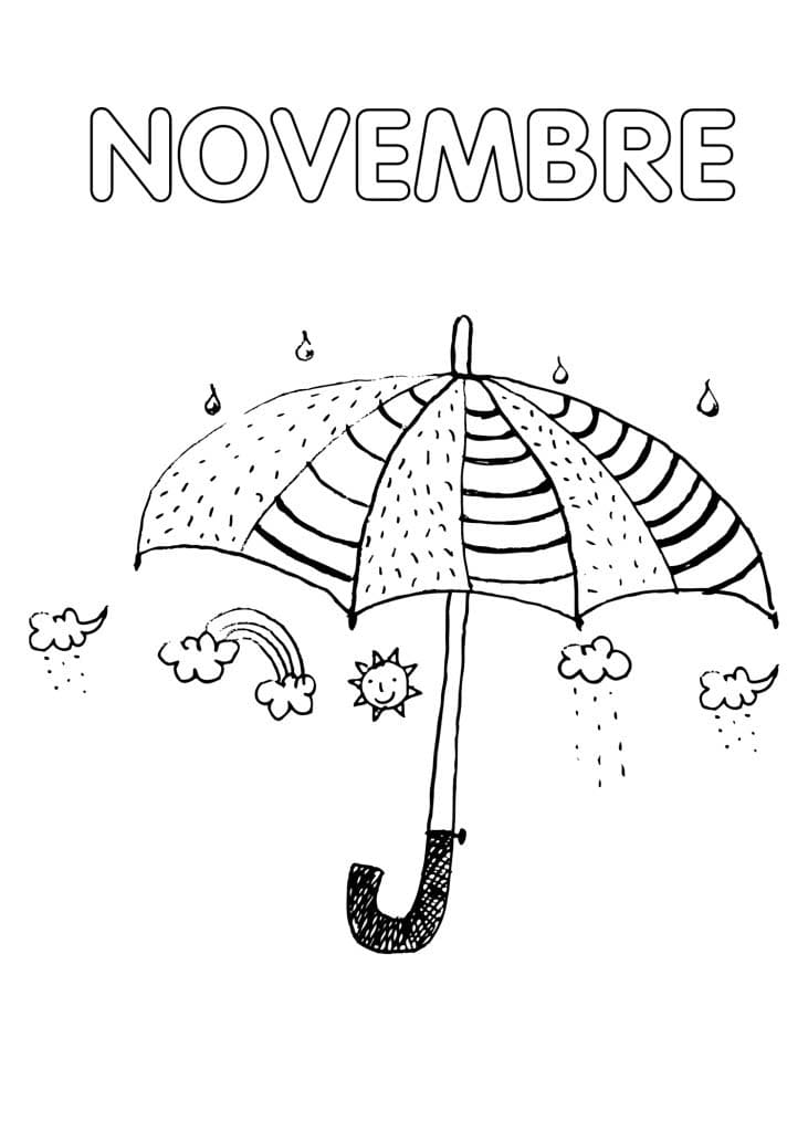 Coloriage Dessiner Novembre pour enfant