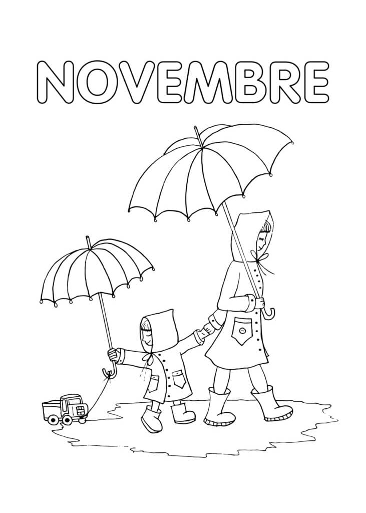 Coloriage Dessiner Novembre pour enfants