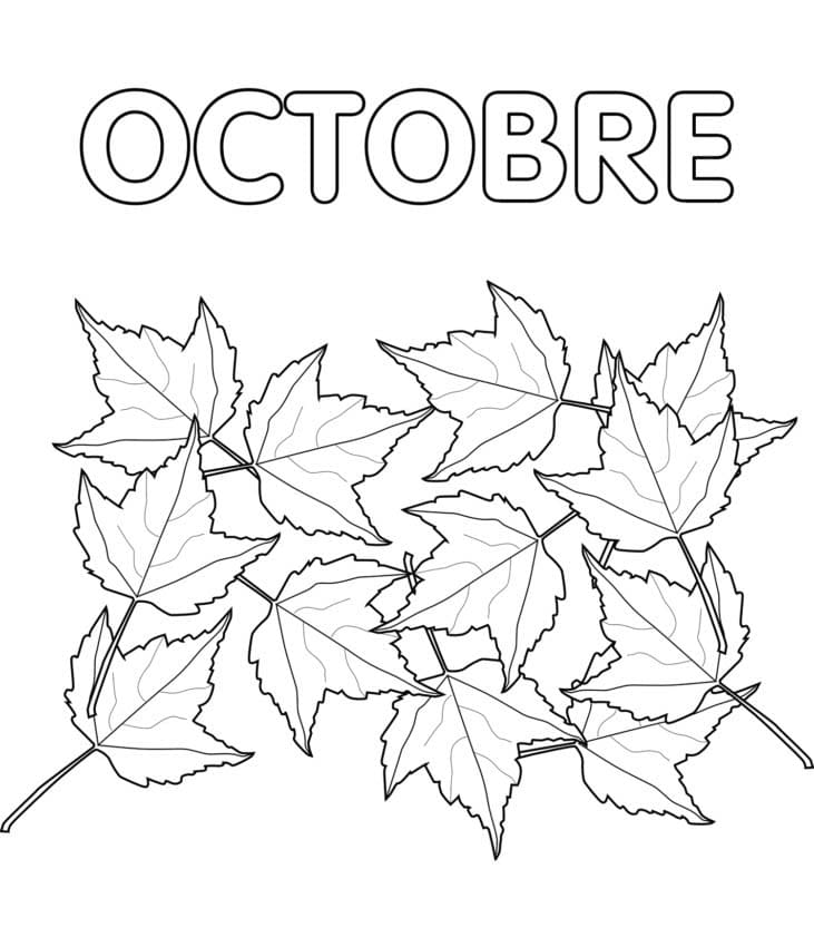 Coloriage Dessiner Octobre basique