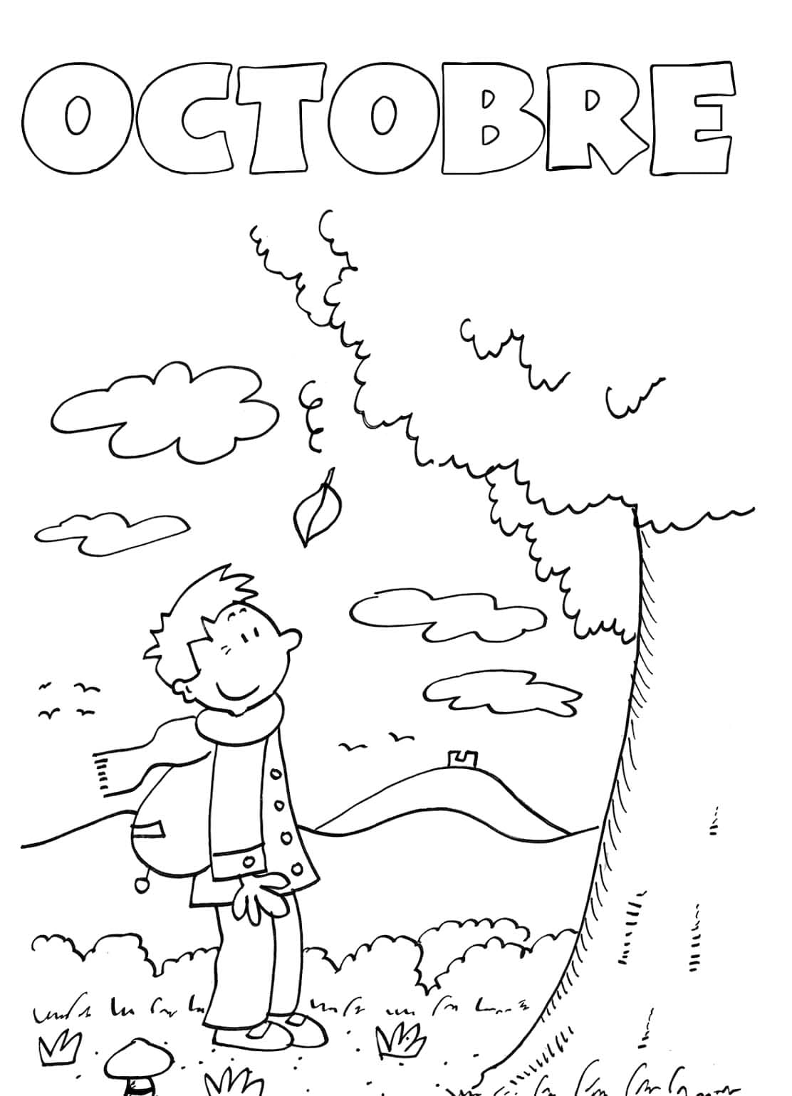 Coloriage Dessiner Octobre chez les enfants