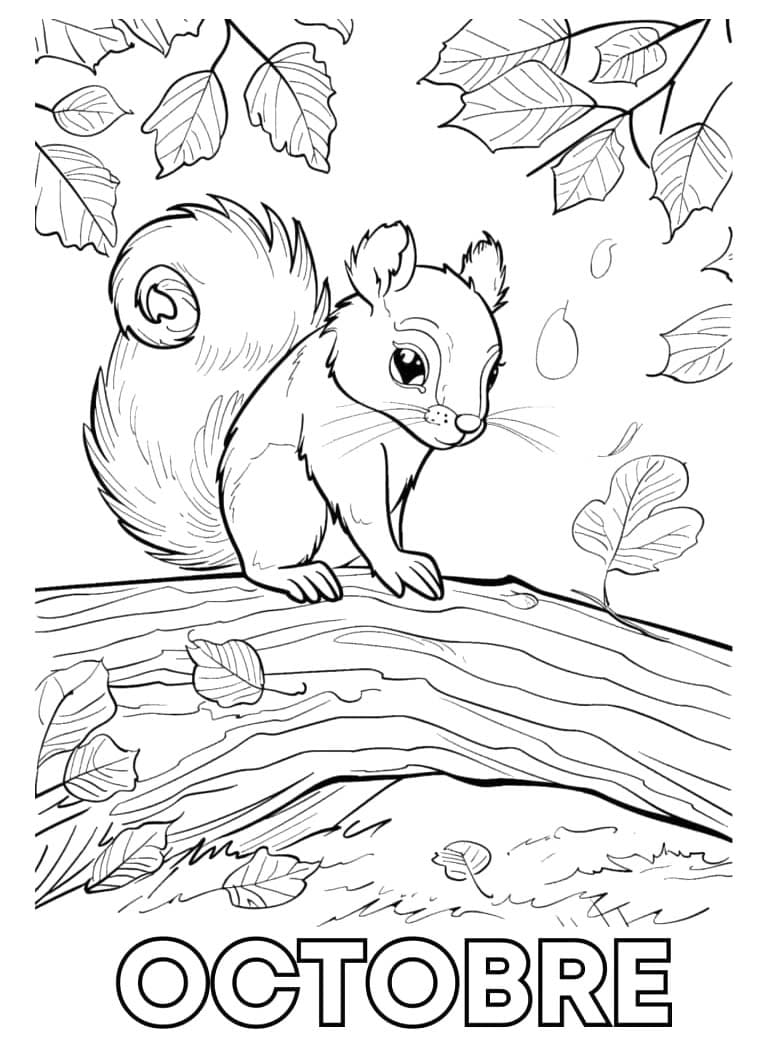 Coloriage Dessiner Octobre gratuit pour les enfants