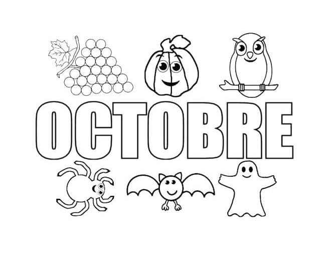 Coloriage Dessiner Octobre imprimable