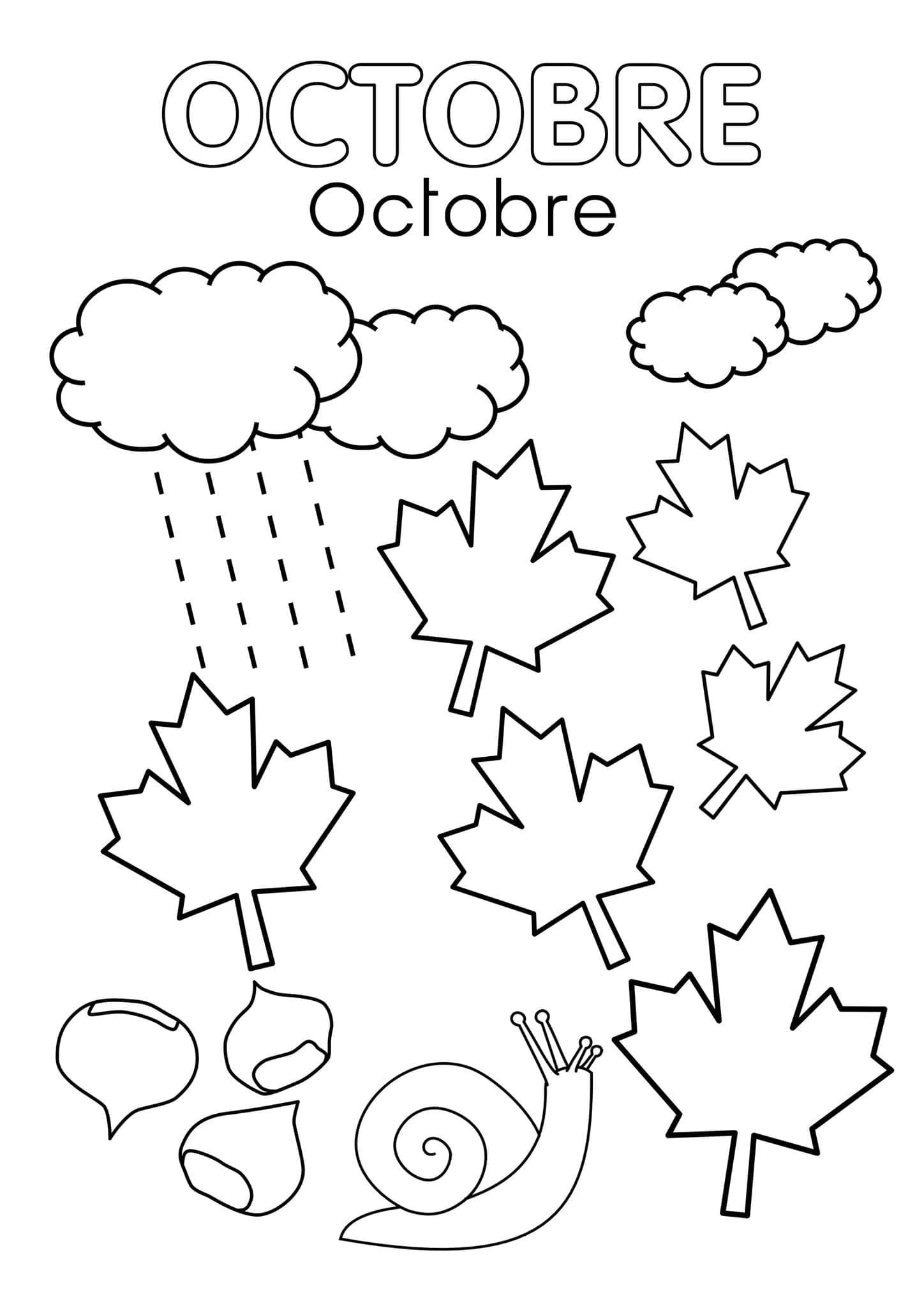Coloriage Dessiner Octobre pour enfant