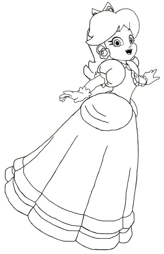 Coloriage Dessiner Princesse Daisy facile gratuite