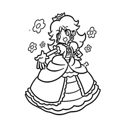 Coloriage Dessiner Princesse Daisy simple gratuite
