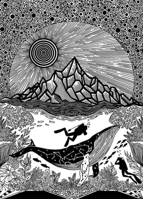 Coloriage Dessiner Psychédélique imprimable gratuite