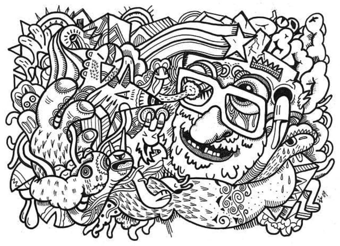 Coloriage Dessiner Psychédélique pour enfants