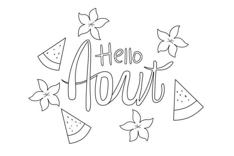 Coloriage Image de Août