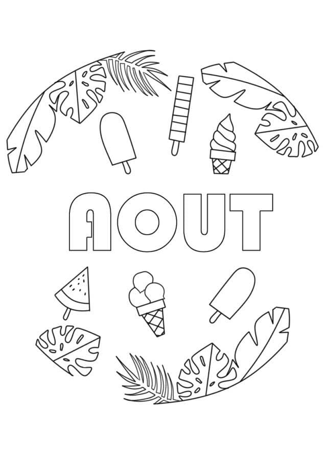 Coloriage Image de Août imprimable gratuite