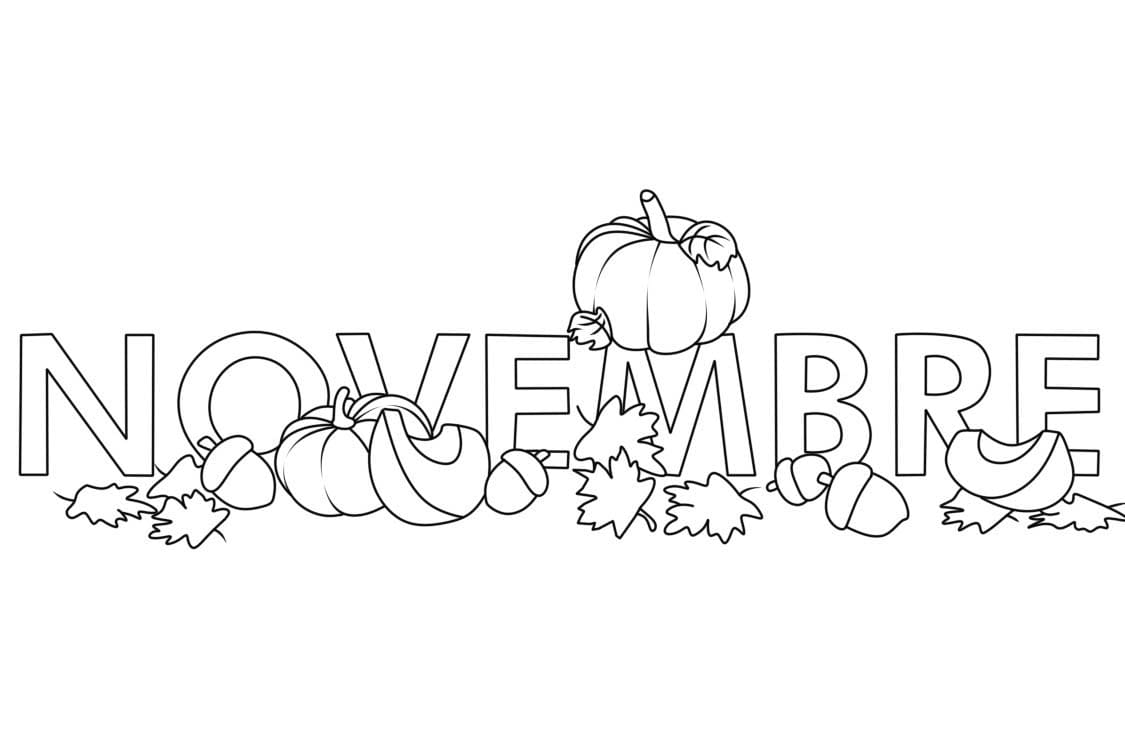 Coloriage Imprimable gratuite Novembre