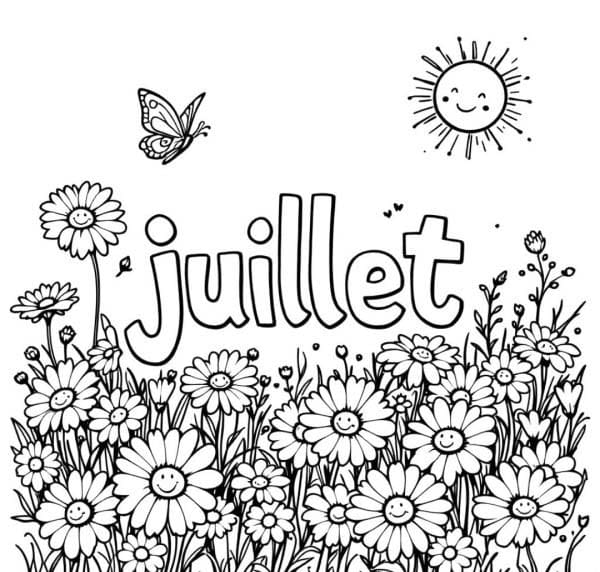 Coloriage Juillet gratuite