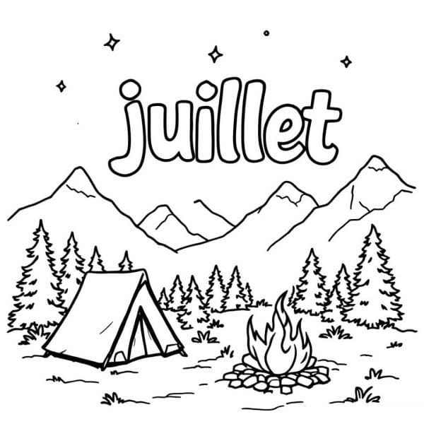 Coloriage Juillet imprimable
