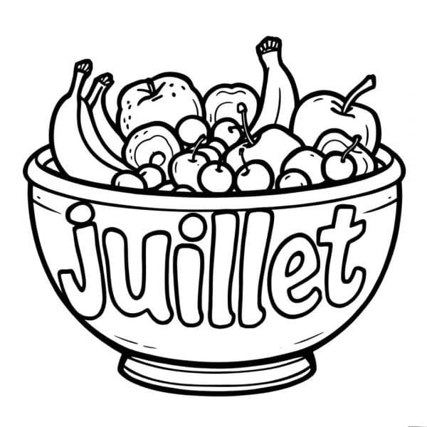 Coloriage Juillet imprimable gratuite