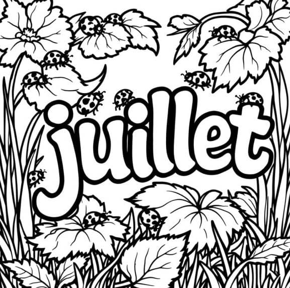 Coloriage Juillet pour enfants