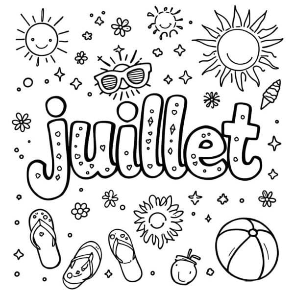 Coloriage Juillet pour les enfants