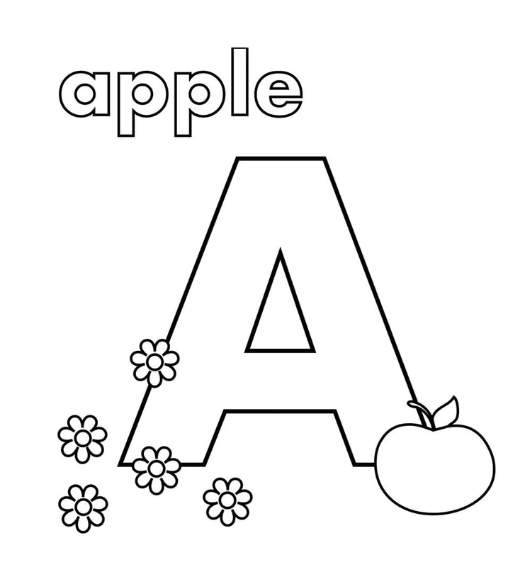 Coloriage Lettre A gratuit imprimable pour les enfants