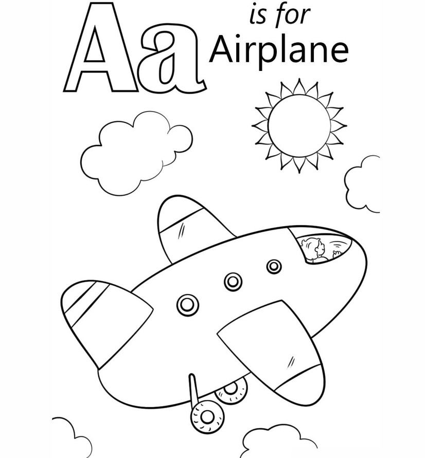 Coloriage Lettre A simple chez les enfants