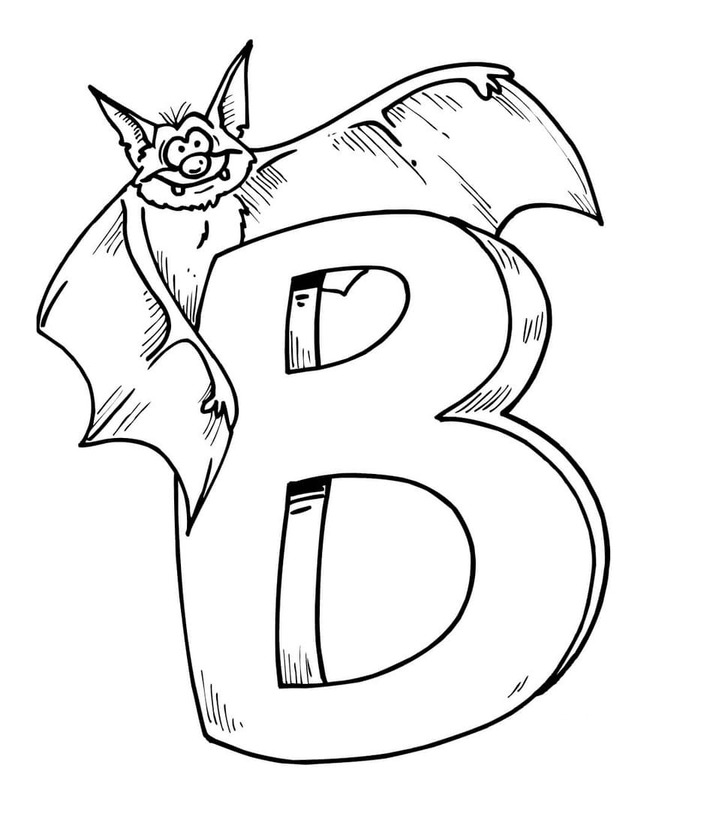 Coloriage Lettre B gratuit imprimable pour les enfants