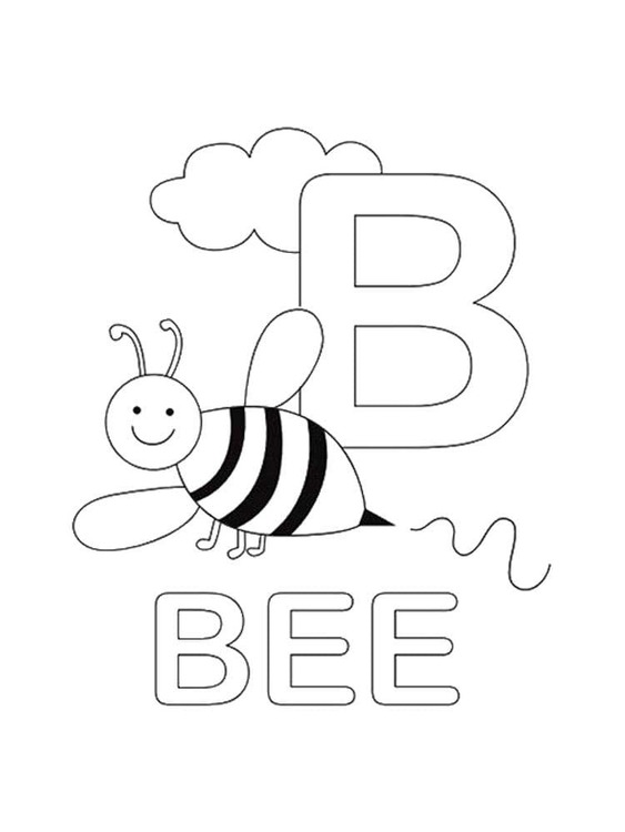 Coloriage Lettre B imprimable pour les enfants