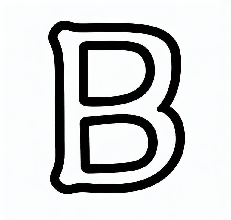 Coloriage Lettre B simple chez les enfants