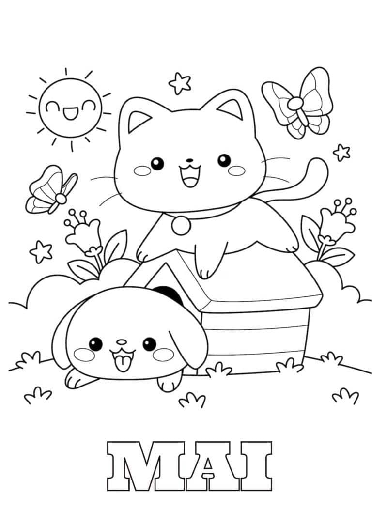 Coloriage Mai gratuit imprimable pour les enfants
