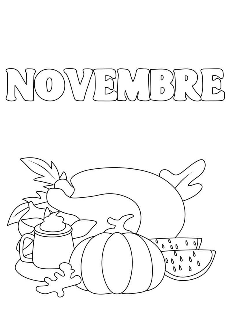 Coloriage Novembre chez enfant