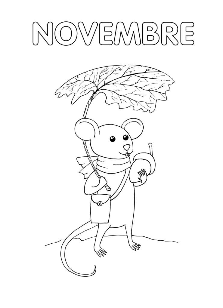 Coloriage Novembre gratuit pour les enfants