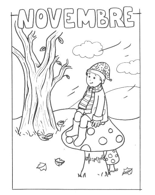 Coloriage Novembre imprimable gratuite