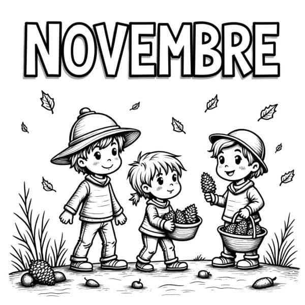 Coloriage Novembre pour les enfants