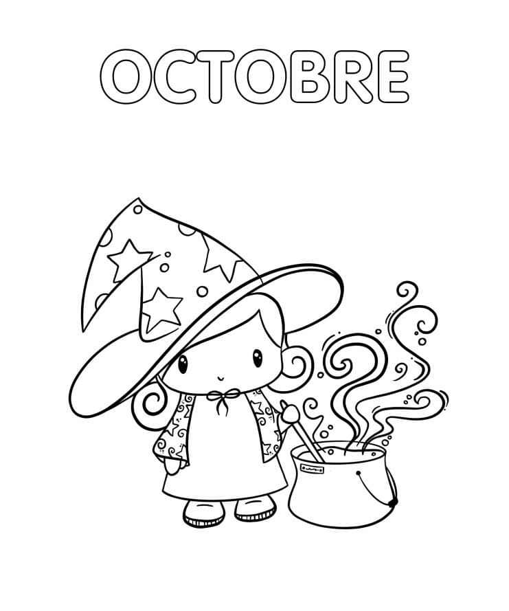 Coloriage Octobre basique