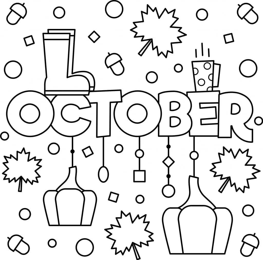 Coloriage Octobre chez les enfants