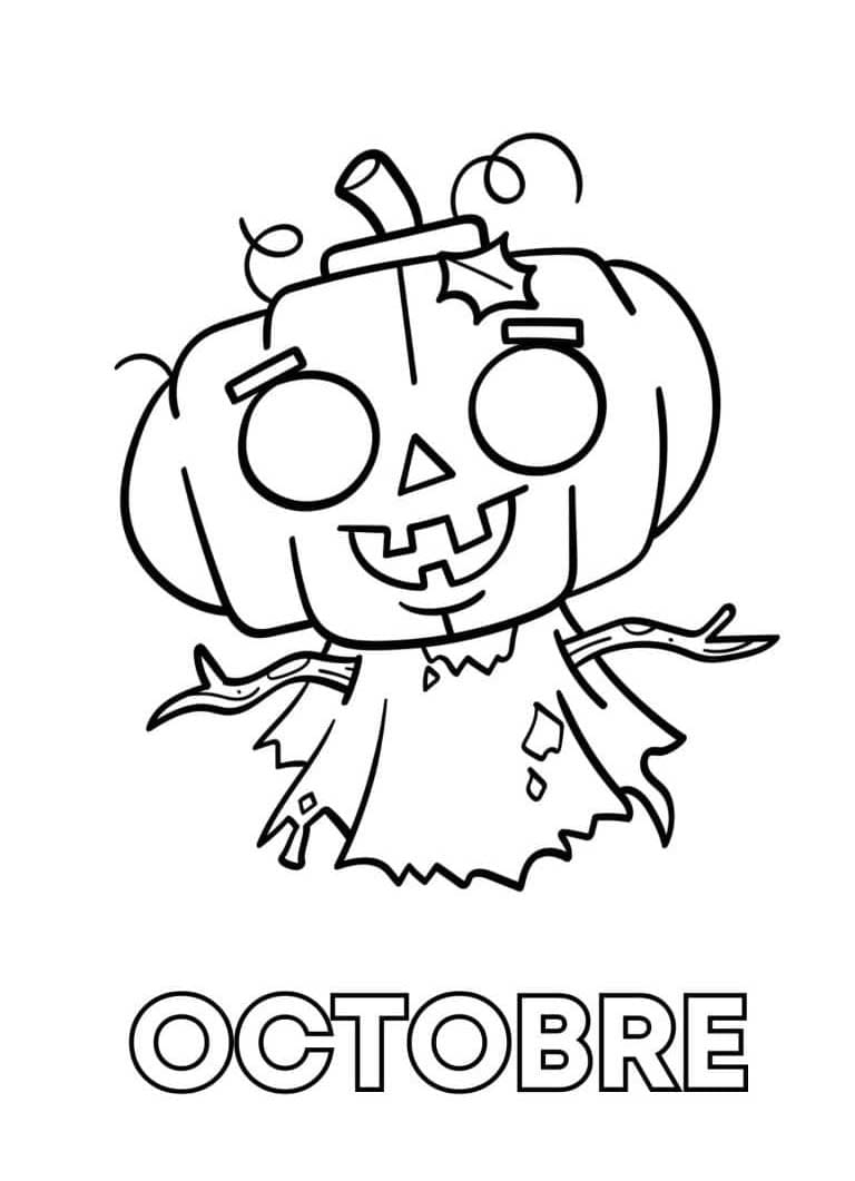 Coloriage Octobre gratuit imprimable pour les enfants