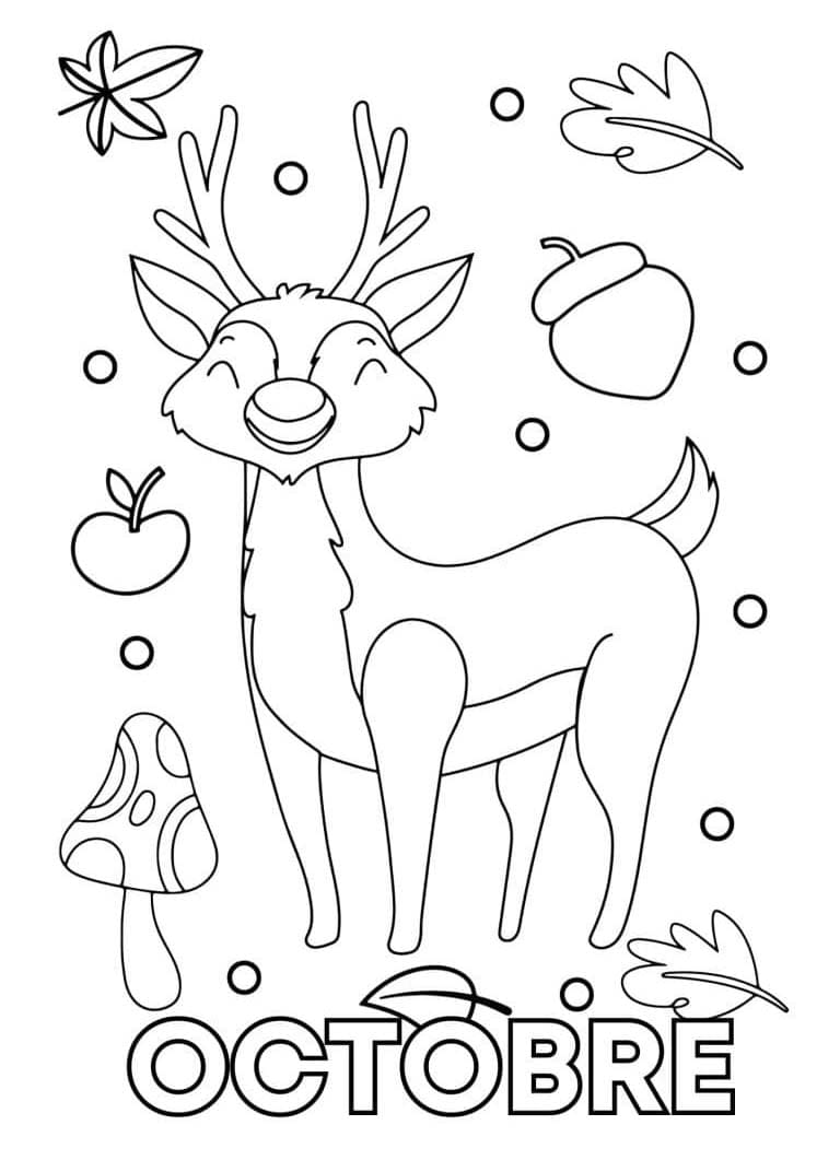 Coloriage Octobre imprimable