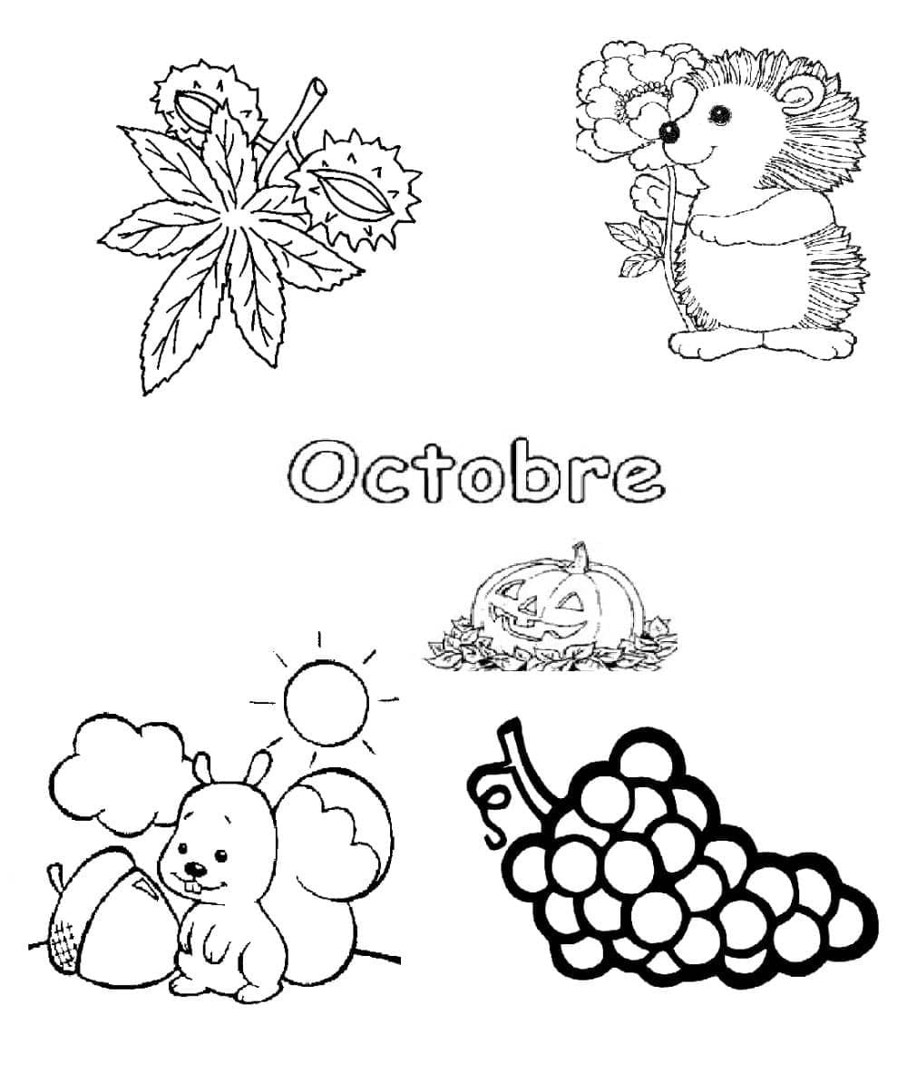 Coloriage Octobre pour les enfants
