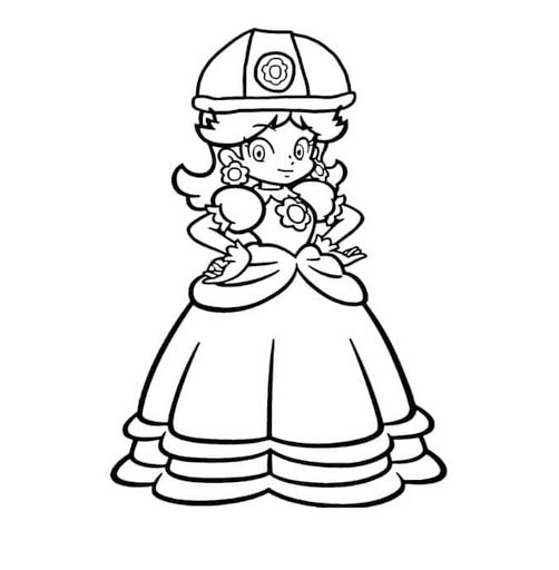 Coloriage Princesse Daisy gratuit pour les enfants