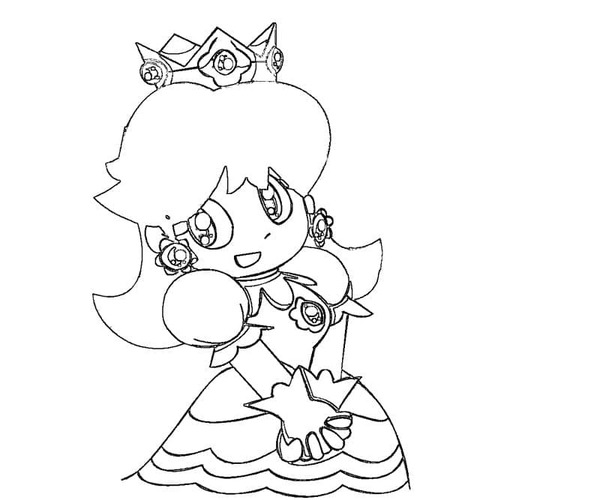 Coloriage Princesse Daisy imprimable facile