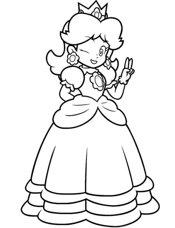 Coloriage Princesse Daisy pour enfants